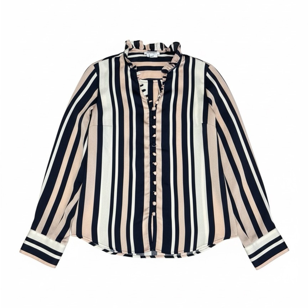 Express Portofino Navy and Pink Blouse